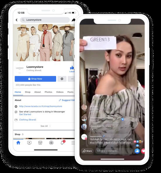 泰國女裝網路品牌Loonnystore，透過iKala Shoplus，讓消費者觀看直播的同時，不用跳出就可以即時完成購買，成功增加 15% 的平均客單價、提升 20% 的訂單量。iKala提供