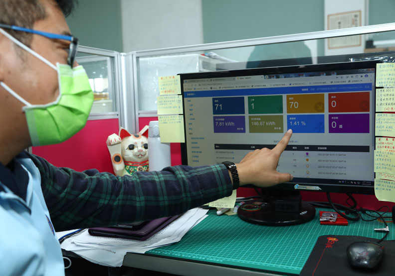 系統後台隨時可見路燈運作跟後勤補給狀況。