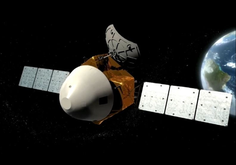 圖／“天問一號”火星任務探測器模擬圖。探測器抓總研制單位航天科技集團五院提供。