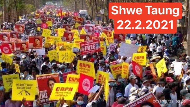 22222春季革命──緬甸伊洛瓦底省(Shwe Taung)。緬甸華僑提供