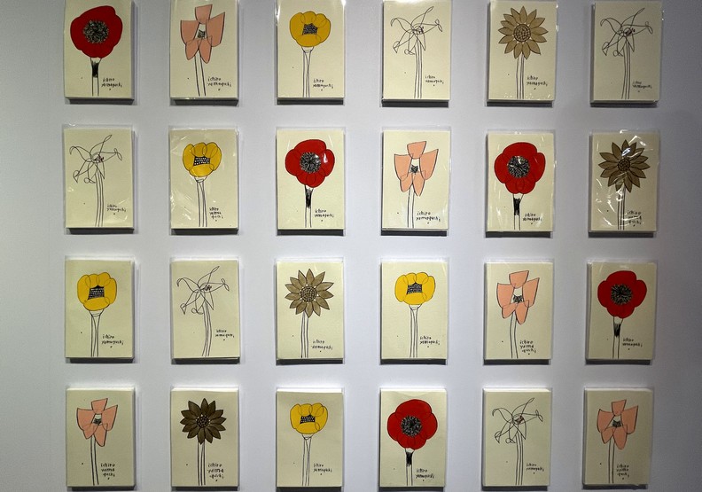 山口一郎色彩選用大膽,描繪花朵形狀、顏色各異。