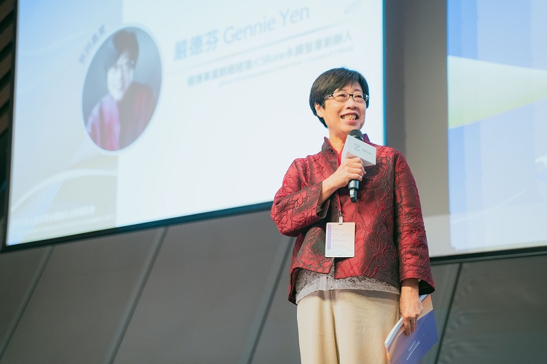 CSRone永續智庫創辦人暨總經理嚴德芬開幕致詞。