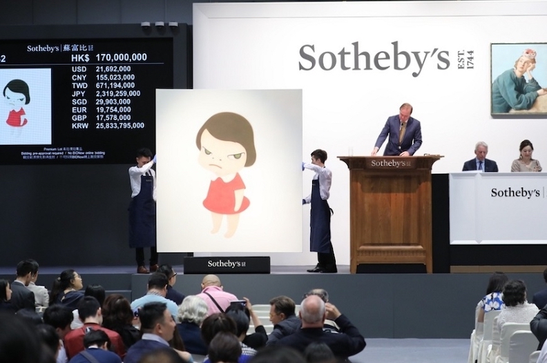 奈良美智的作品不僅有高知名度,也深受藏家歡迎,在藝術品市場屢屢拍出高價。(出自THEVALUE.com)