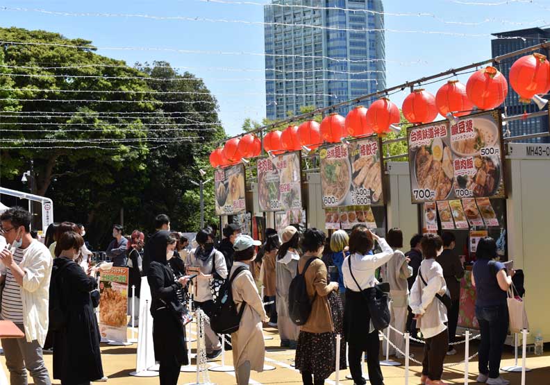 東京鐵塔台灣祭舉辦期間的情況。