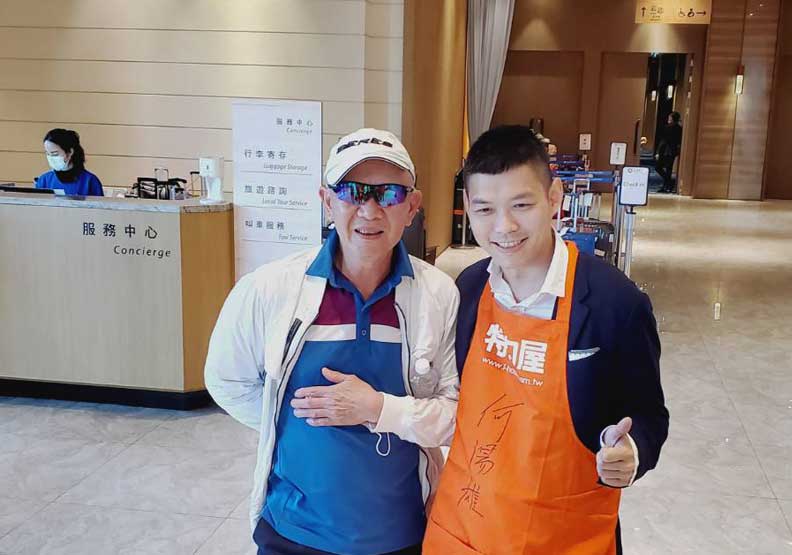 特力集團總裁何湯雄與昇恆昌總經理江建廷是舊識，彼此事業也看好澎湖商機，攜手在澎湖開設特力屋。沈瑜攝