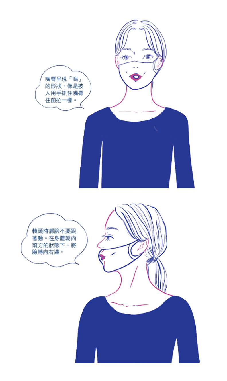 鍛鍊頸部肌肉,擊退日益鬆弛的雙下巴。方言文化出版提供