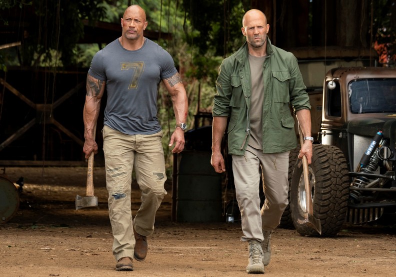 左為巨石強森。玩命關頭劇照。