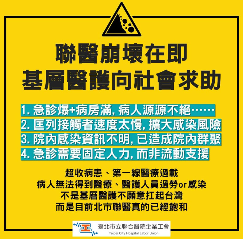 取自臺北市立聯合醫院企業工會-北市聯醫工會,臉書粉絲團