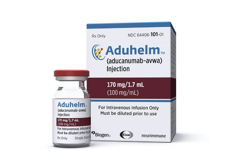 圖為百健(Biogen)藥品Aduhelm。本文作者提供