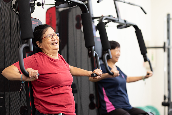 不老健身房營造的環境與氛圍,讓長者愈活愈健康,強健體魄之餘也能豐富社交生活。