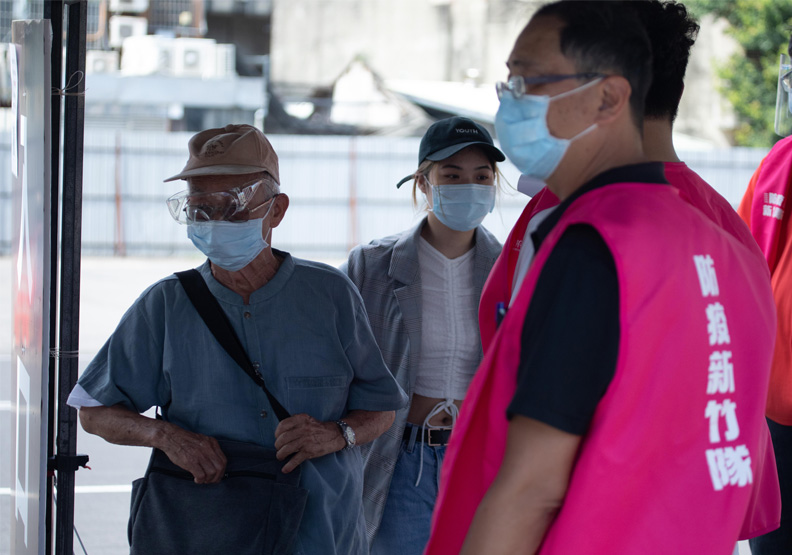 竹科大型篩檢站。池孟諭攝 