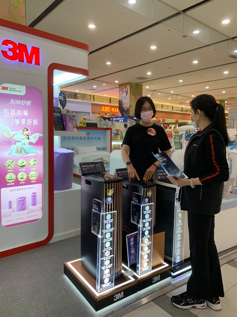 三級警戒下的3M專櫃。3M提供