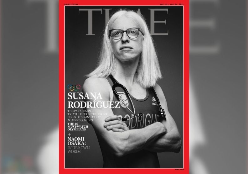 西班牙鐵人三項選手里格斯,登上時代雜誌封面人物。取自時代雜誌官網。