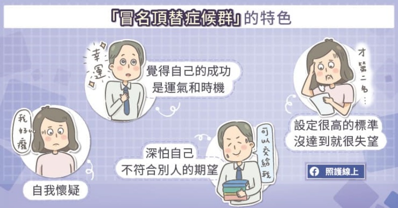 「冒名頂替症候群」的特色。取自照護線上