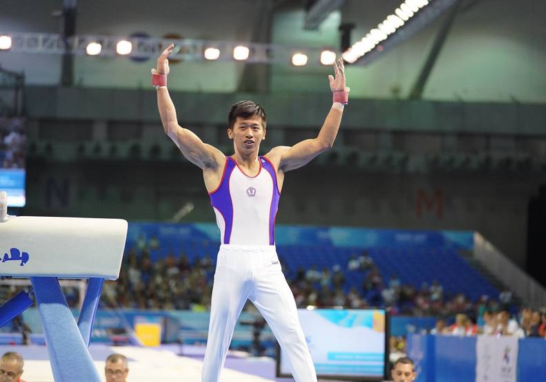 當時在台北世大運奪金的李智凱。體育署提供