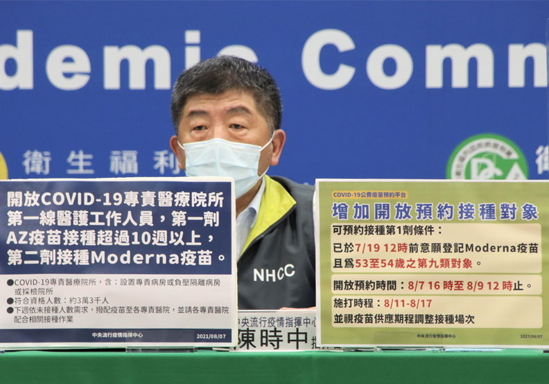 AZ＋莫德納！陳時中：下週開放專責醫院3.3萬醫護混打