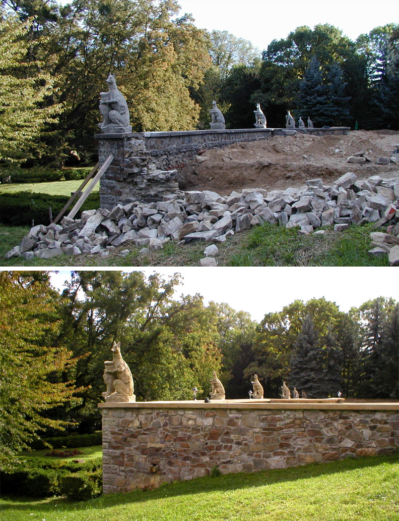 郭董古堡修建前後對比照。馮曼琳提供