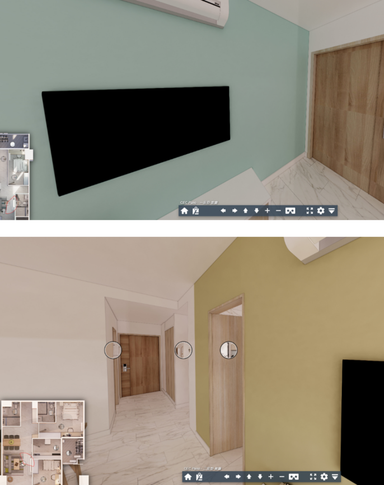 沉浸式BIM建築資訊模型,讓業主提前知曉建成後的模樣,3D顯示彷彿身歷其境。大陸工程提供。