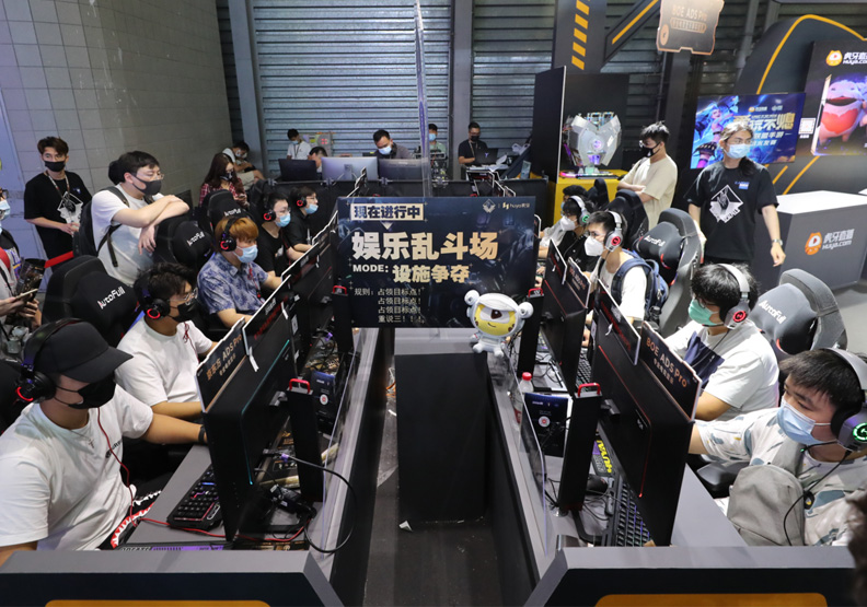 圖／今年7月底在上海舉行的中國國際數碼互動娛樂展覽會（ChinaJoy2021）。新華社
