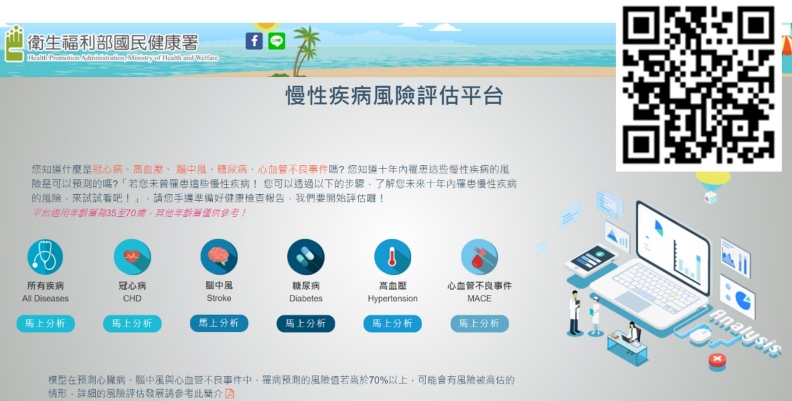 「慢性疾病風險評估平台」網站。國民健康署提供