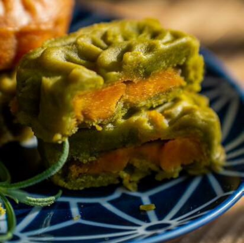 抹茶地瓜月餅。台北市衛生局提供