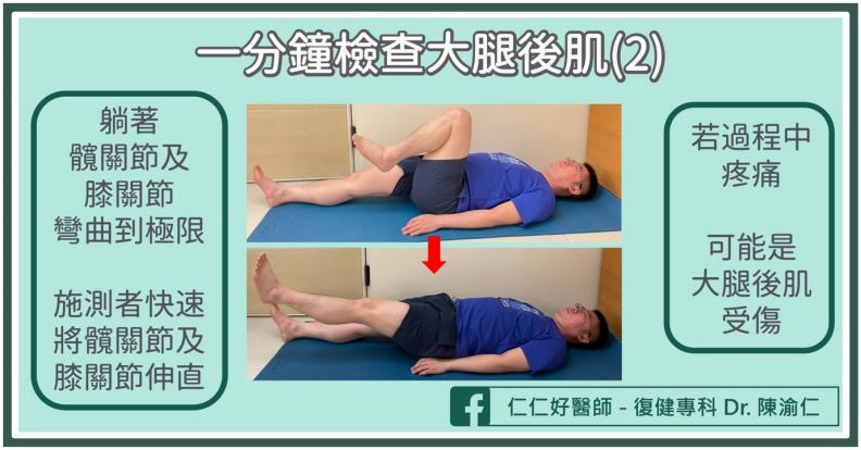 一分鐘檢查大腿後肌。陳渝仁醫師提供