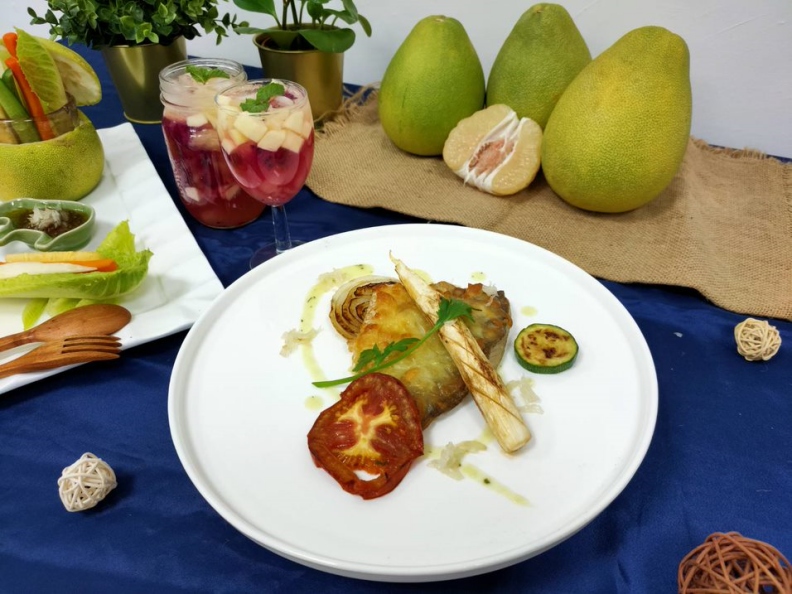 柚香起司烤魚。中國醫藥大學新竹附設醫院提供