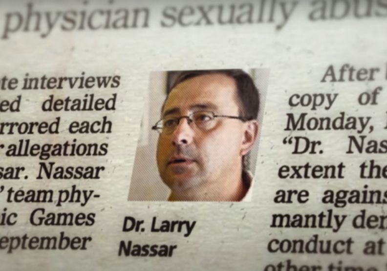 美國體操國家隊前隊醫納薩(Larry Nassar)。取自Netflix劇照。