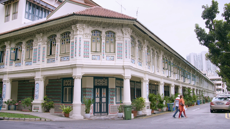 新加坡由娘惹磚裝飾的老屋。取自Beautimode，圖片來源：公共電視
