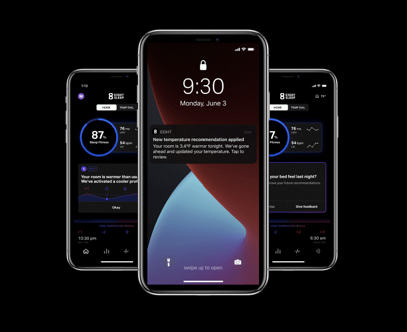 智能溫度自動駕駛儀。取自創新拿鐵,圖片來源:Eight Sleep