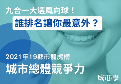 投票／全台2021「縣市競爭力」龍虎榜揭曉，誰排名讓你最意外？