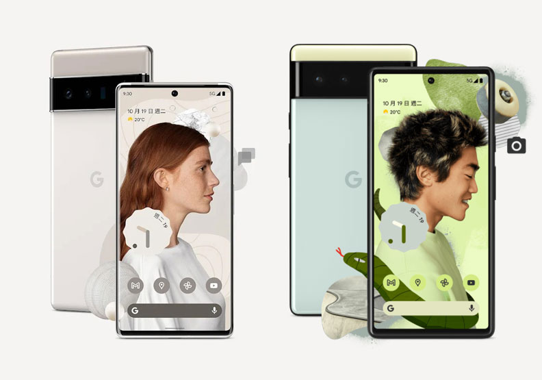 圖／Google推出Pixel 6（右）與Pixel 6 Pro（左）手機。Google提供