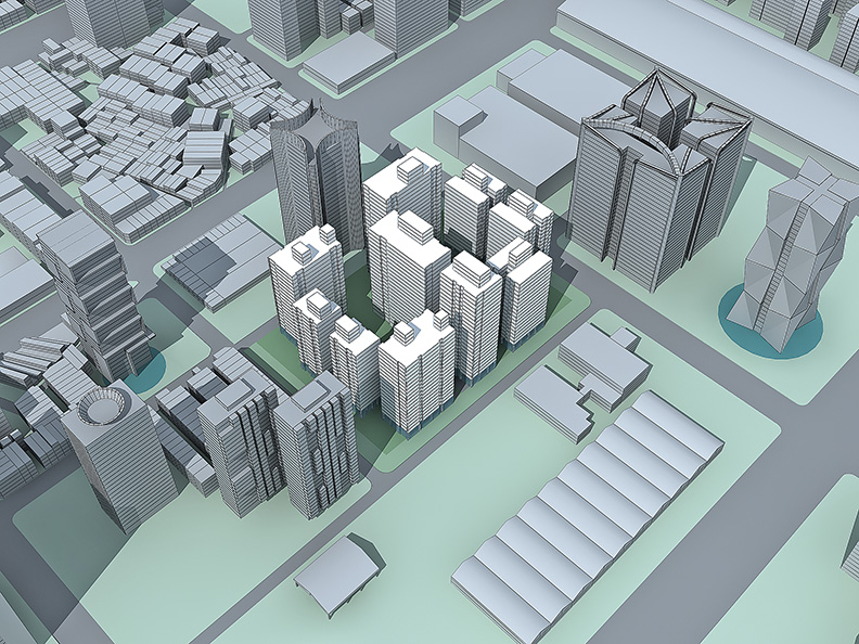 亞灣智慧公宅全區模擬圖(先期規劃階段)。
