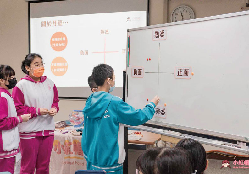 「小紅帽」前進校園，讓學生重新學習「月經教育」。取自小紅帽Little Red Hood臉書