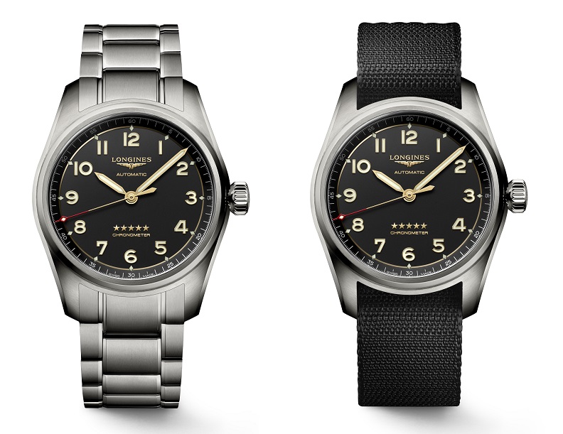 Longines 浪琴表Spirit先行者系列全新錶款展現其精細工藝的美學特色：錶殼與錶帶的緞磨裝飾、噴砂無煙煤面盤，以及緞磨黑色凸緣。