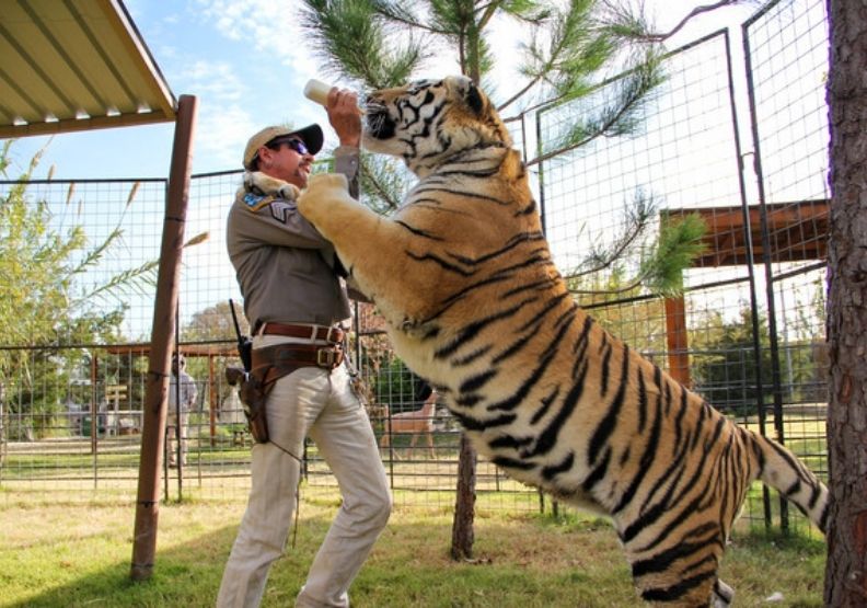 奧克拉荷馬州「大溫塢動物園」（Greater Wynnewood Zoo）的前老闆「虎王」異國喬，Netflix提供。