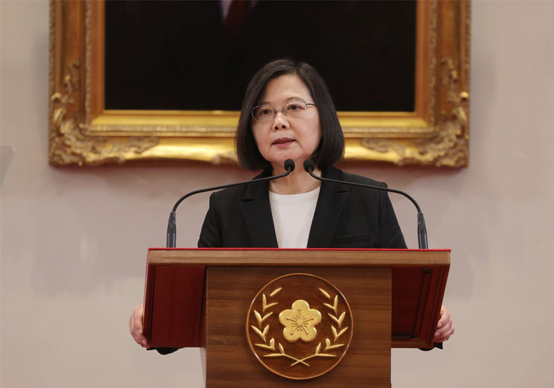 圖／總統蔡英文今會面美國國會議員訪團。總統府提供