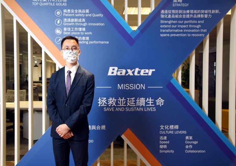 百特醫療台灣暨香港總經理黃家駒致力於推動台灣居家洗腎治療。 陳之俊攝