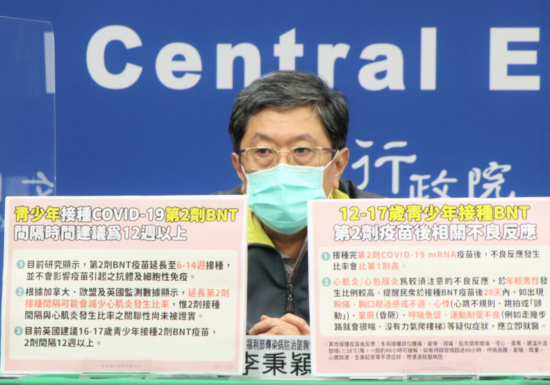 青少年第二劑BNT憂心肌炎，李秉穎：間隔12週接種「發生率可降低」