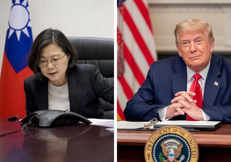 總統蔡英文、美國前總統川普。Flickr by The White House、總統府提供