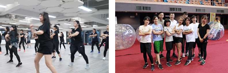 有氧舞蹈課程、極限運動-泡泡足球。