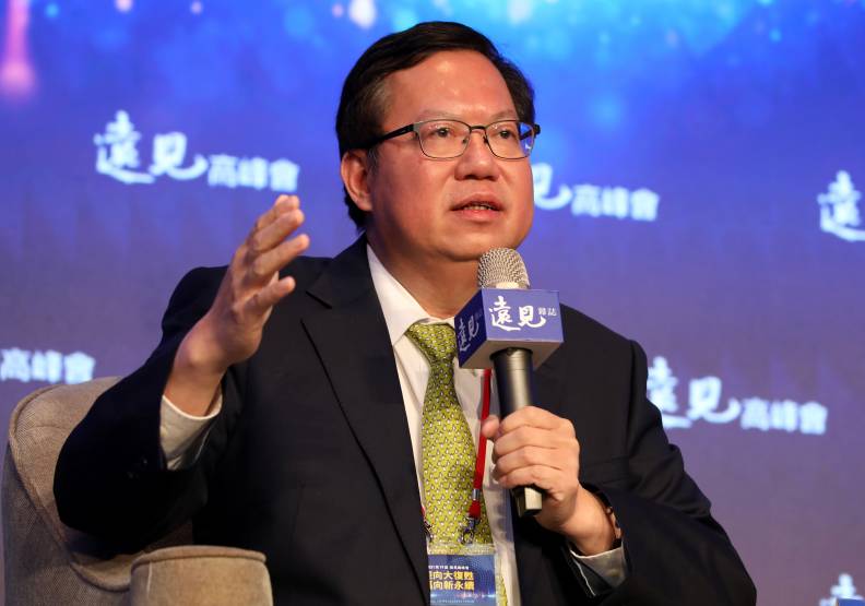 桃園市長鄭文燦出席「2021遠見高峰會」。蘇義傑攝。