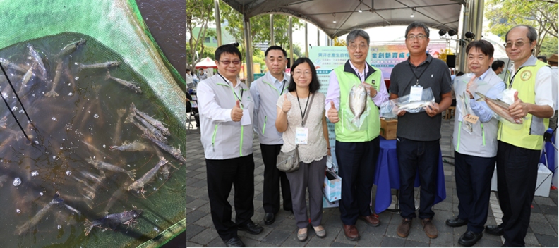 水產試驗所輔導成果：沅泰生物科技從事SPF白蝦繁養殖育成率高(左)、齊洋水產建立無毒無藥劑殘留之安全養殖模式(右)。