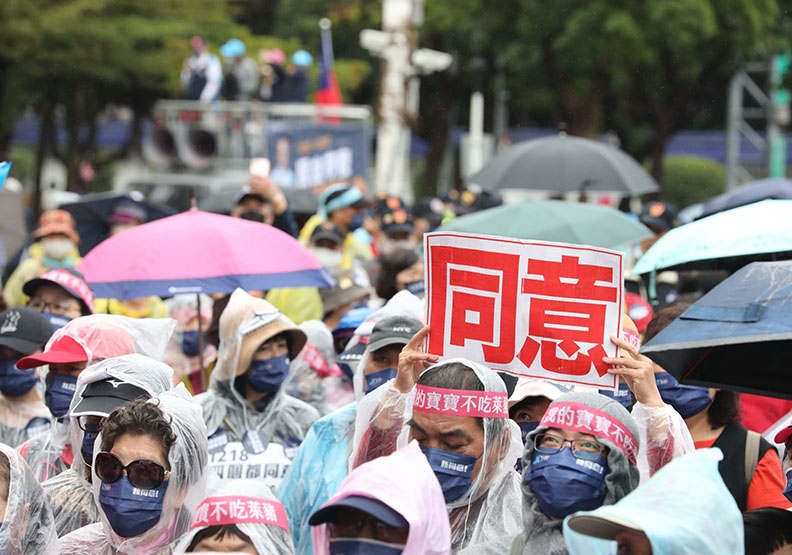 台灣民眾可以在公共場域自由抗議並集會結社。陳之俊攝