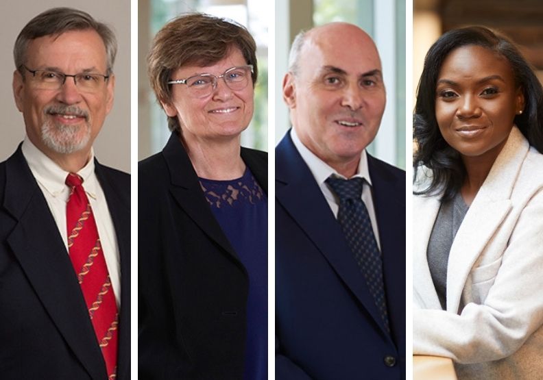 時代雜誌2021年度英雄：左起依序為葛蘭姆（Barney Graham）、卡塔琳．卡利科（Katalin Kariko）、魏斯曼（Drew Weissman）、齊茲梅卡．柯柏特（Kizzmekia Corbett）。The Partnership for Public Service,Penn Medicine,HARVARD PUBLIC HEALTH