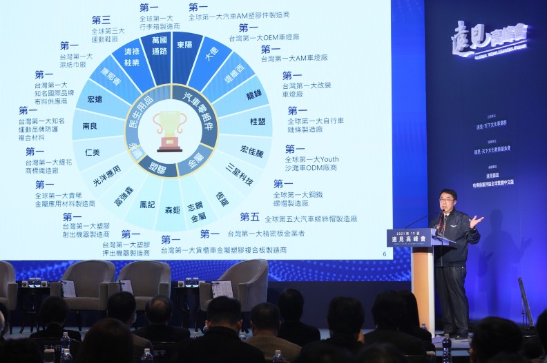 黃偉哲指出，台南吸引許多大企業進駐，更有許多隱形冠軍在供應鏈中扮演重要角色。（臺南市政府提供）