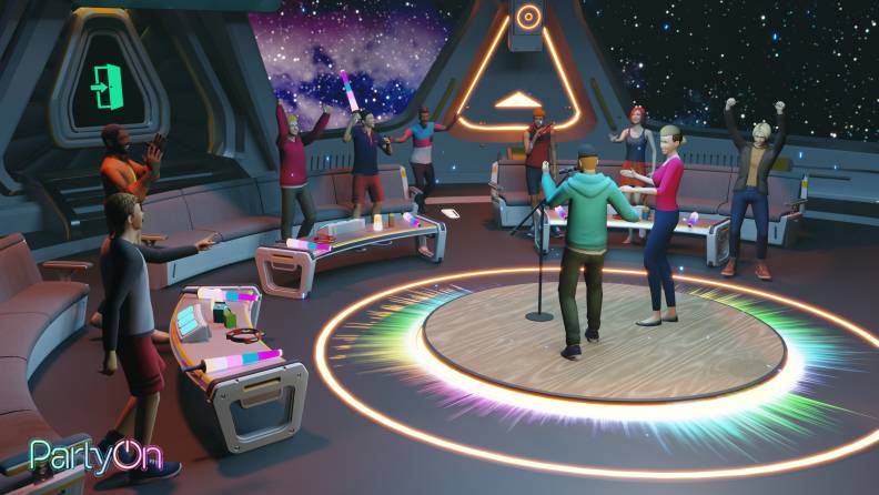 PartyOn的虛擬KTV包廂，操作、設計如同真實KTV。XRSPACE提供