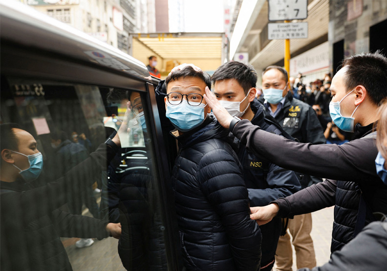 圖／《立場新聞》6位高層被捕，圖中為立場新聞署理總編輯林紹桐。達志影像