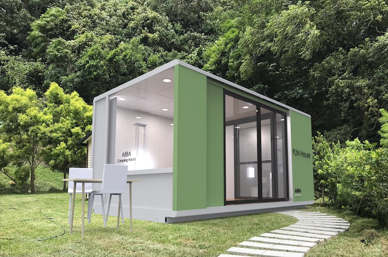 「FUN House 樂鋁屋」可模組化、客製化、是可為多種客戶靈活打造不同戶外建物的藍海產品。（啟翔輕金屬科技提供）