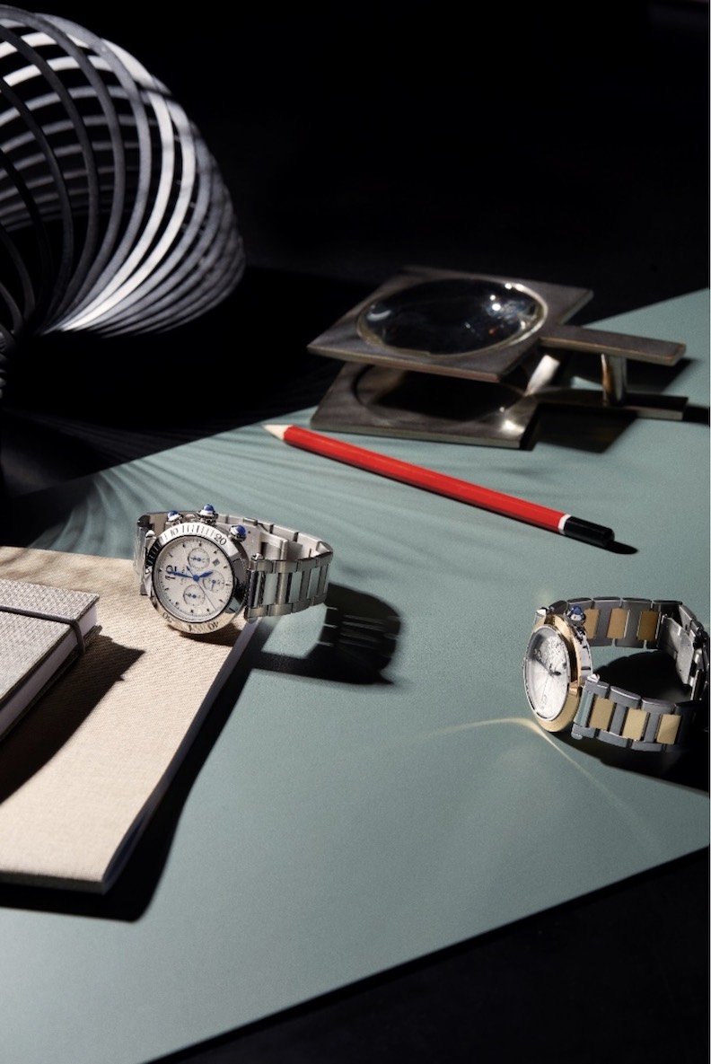 Pasha 腕錶系列提供精鋼、玫瑰金、黃金與白金等多種錶殼材質以供選擇，也可自由更換金屬或皮革錶帶，以符合收藏家的不同品味需求。